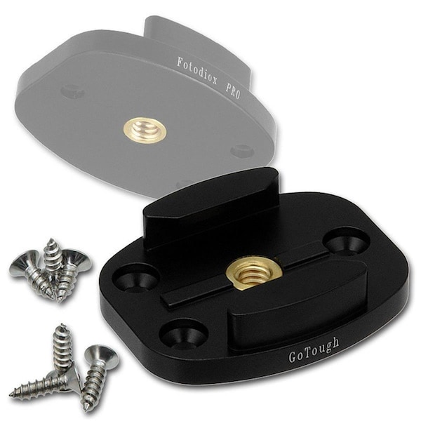 Fotodiox Pro GoTough QR Mount with Screw Holes - Aluminum, Black GoTough-QRHoles-Black - main
